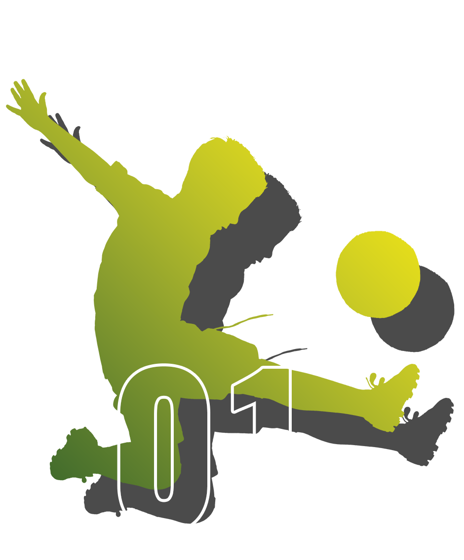 ボールを蹴るシルエット